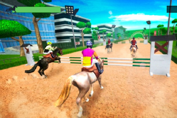 Carreras de caballos con jockey